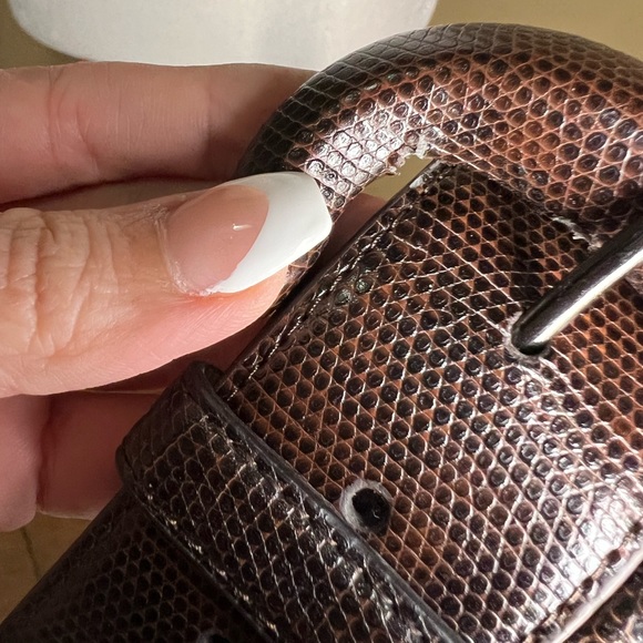 Betsey Johnson Brown Belt Vegan Faux Leather size M - Picture 6 of 8